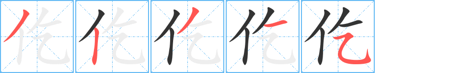 仡字筆畫寫法