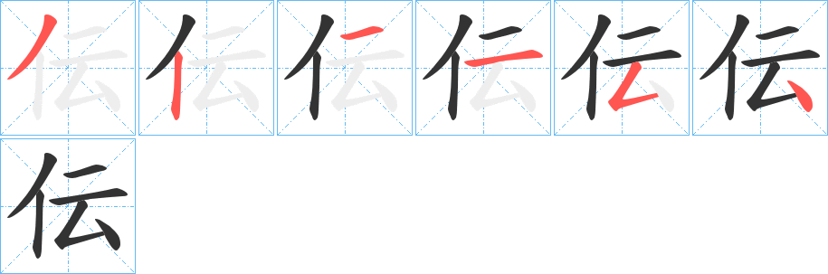 伝字筆畫(huà)寫(xiě)法
