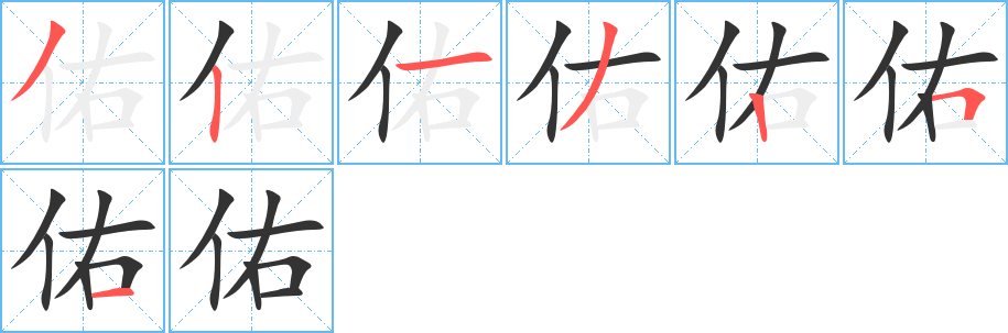 佑字筆畫寫法