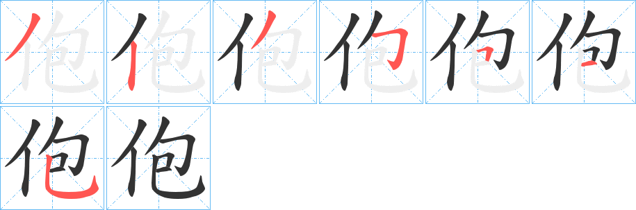 佨字筆畫寫法