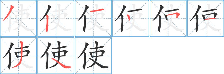 使字筆畫(huà)寫(xiě)法