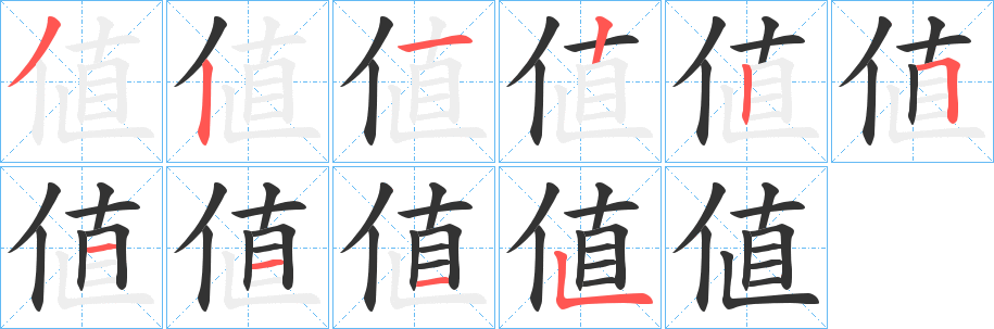 値字筆畫(huà)寫法