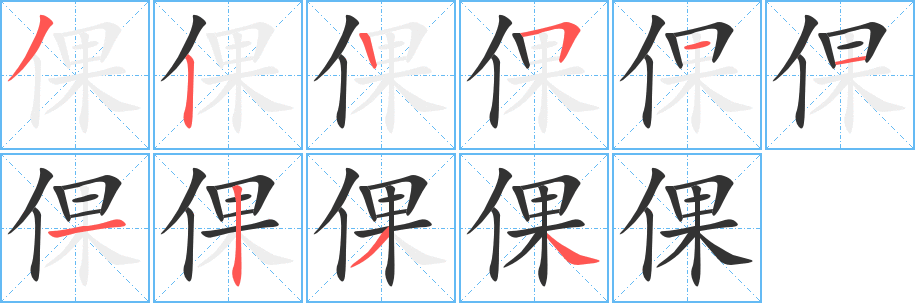 倮字筆畫寫法