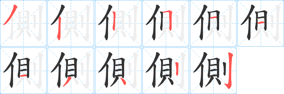 側(cè)字筆畫(huà)寫(xiě)法