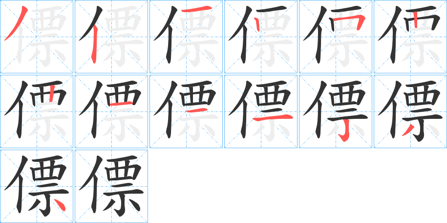 僄字筆畫寫法