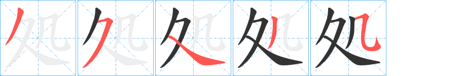 処字筆畫寫法