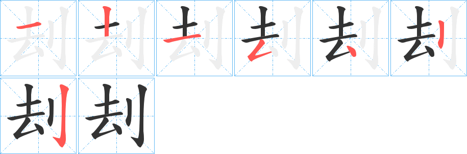 刦字筆畫寫法