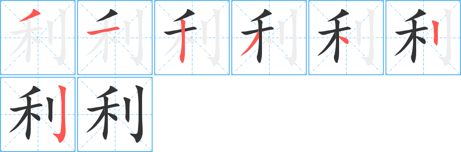 利字筆畫寫法
