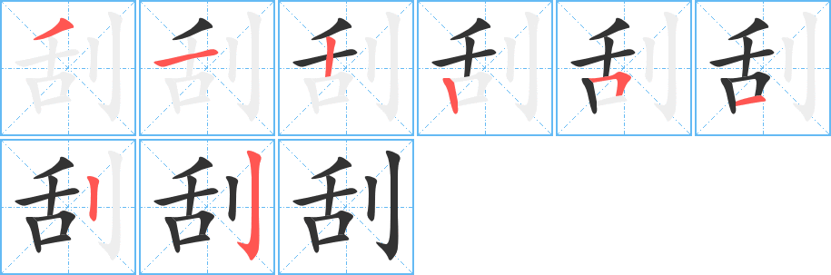 刮字筆畫(huà)寫(xiě)法