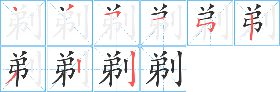 剃字筆畫寫法