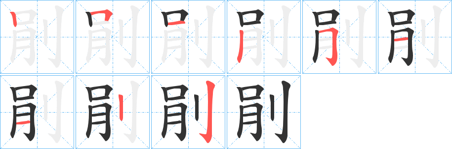 剈字筆畫寫法