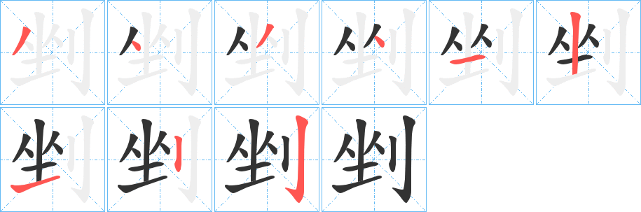 剉字筆畫寫法
