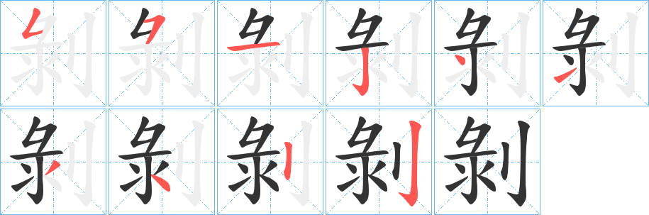 剝字筆畫寫法