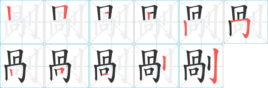 剮字筆畫寫法