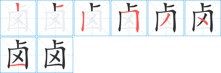 鹵字筆畫寫法