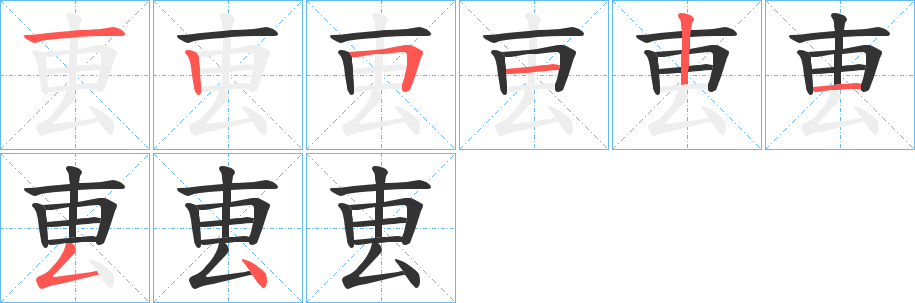 叀字筆畫寫法