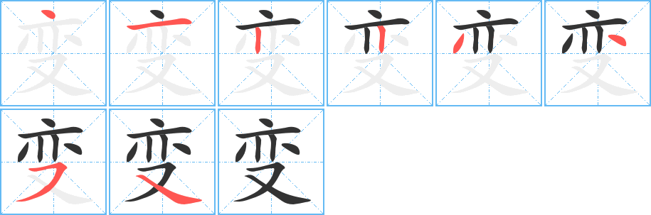 變字筆畫寫法