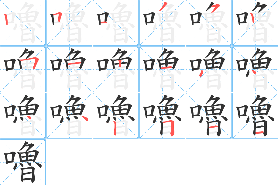 嚕字筆畫寫法