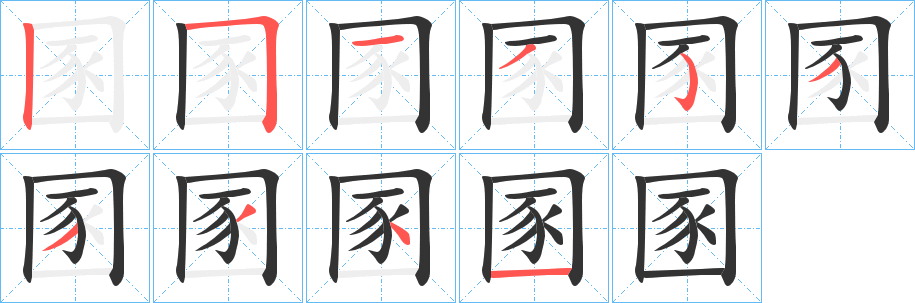 圂字筆畫寫法
