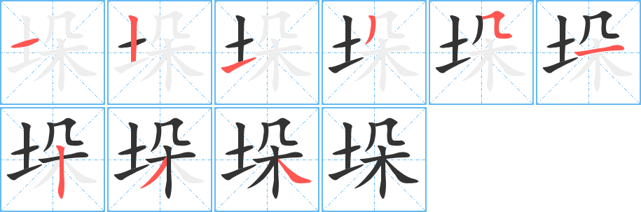 垛字筆畫寫法
