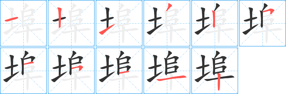 埠字筆畫寫法