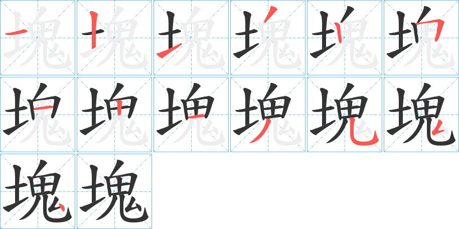 塊字筆畫寫法