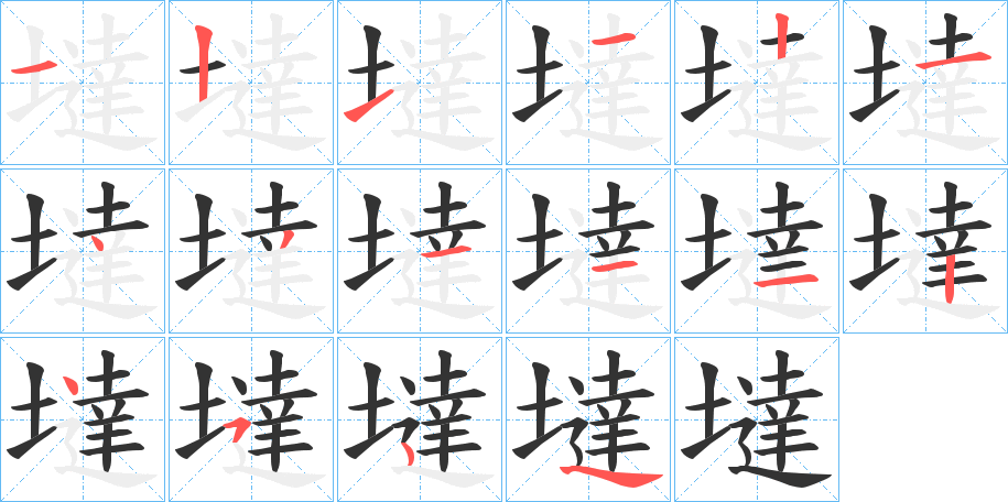 墶字筆畫寫法