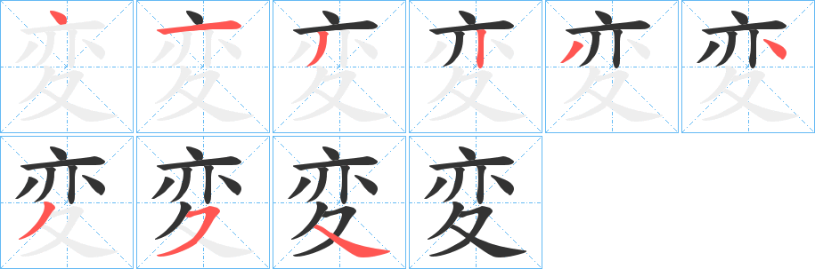 変字筆畫(huà)寫(xiě)法