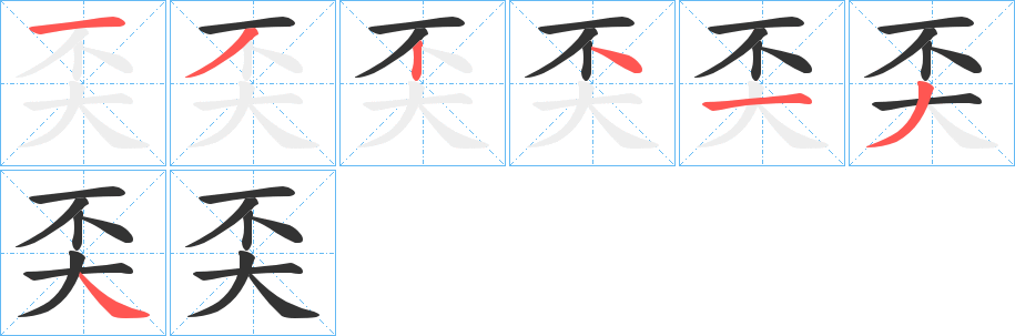 奀字筆畫寫法