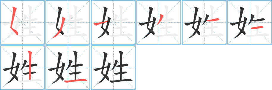 姓字筆畫寫法