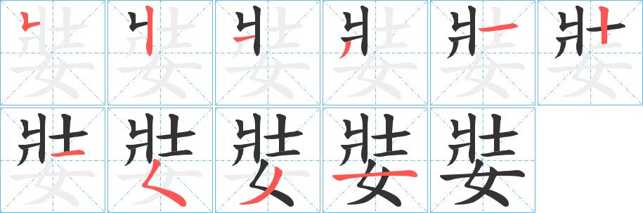 娤字筆畫寫法