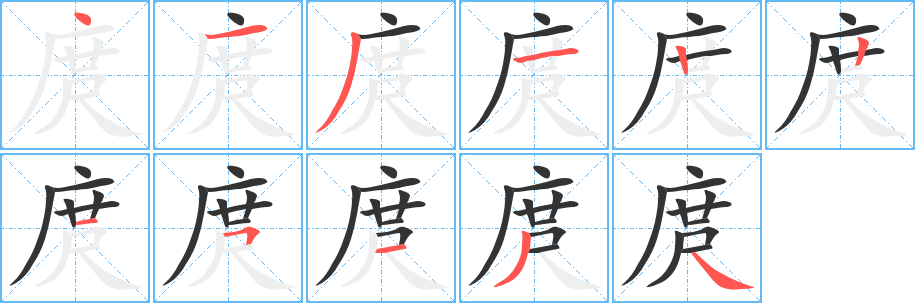 庹字筆畫寫法