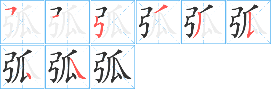 弧字筆畫寫法