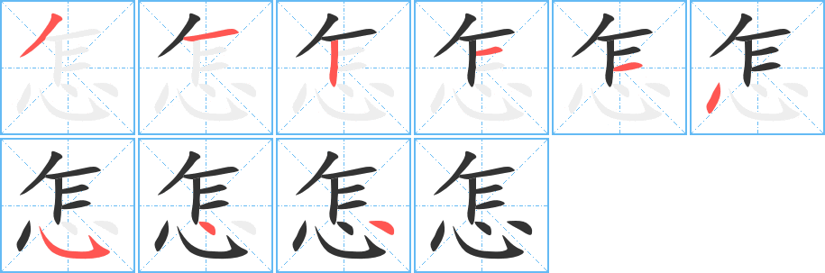怎字筆畫(huà)寫(xiě)法