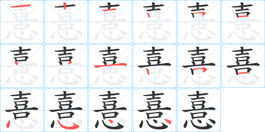 憙字筆畫寫法