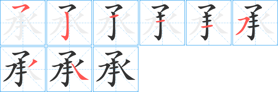 承字筆畫寫法