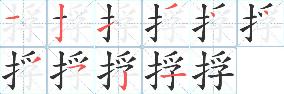 捊字筆畫(huà)寫(xiě)法