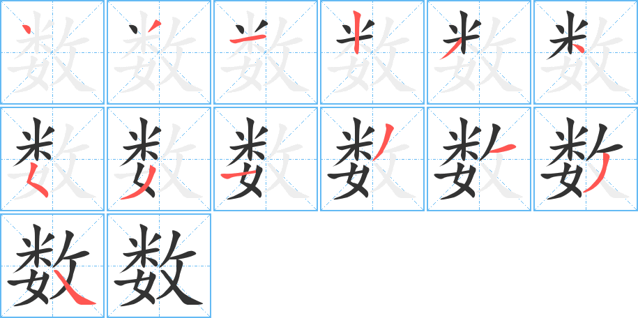 數(shù)字筆畫(huà)寫(xiě)法
