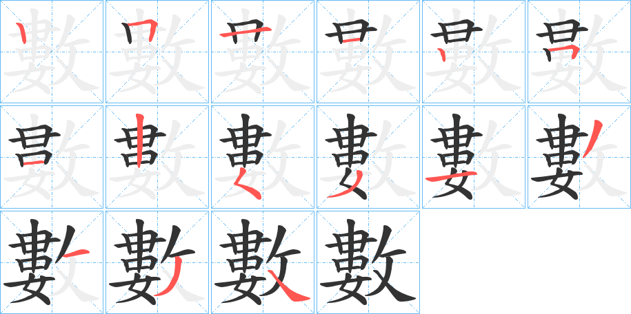 數(shù)字筆畫寫法