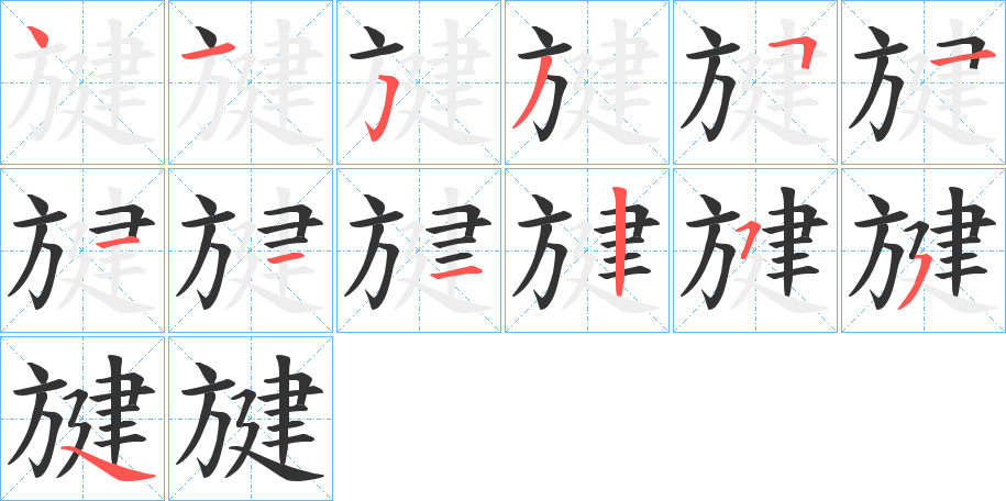 旔字筆畫寫法