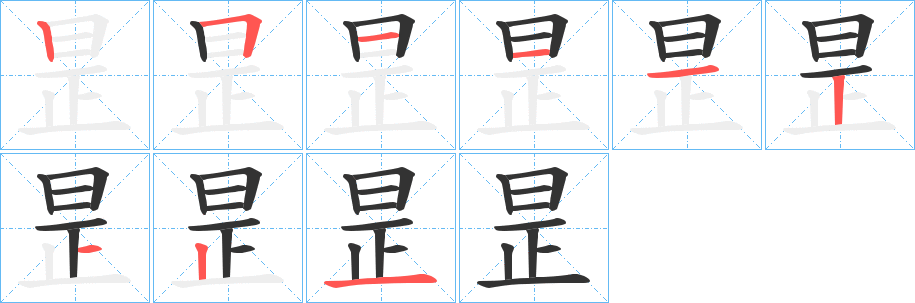 昰字筆畫寫法