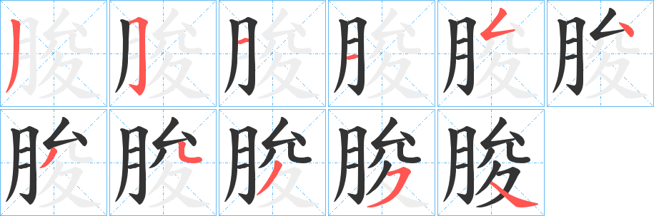 朘字筆畫寫法