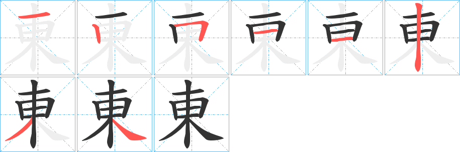 東字筆畫寫法