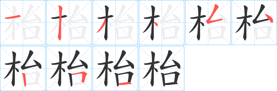 枱字筆畫寫法
