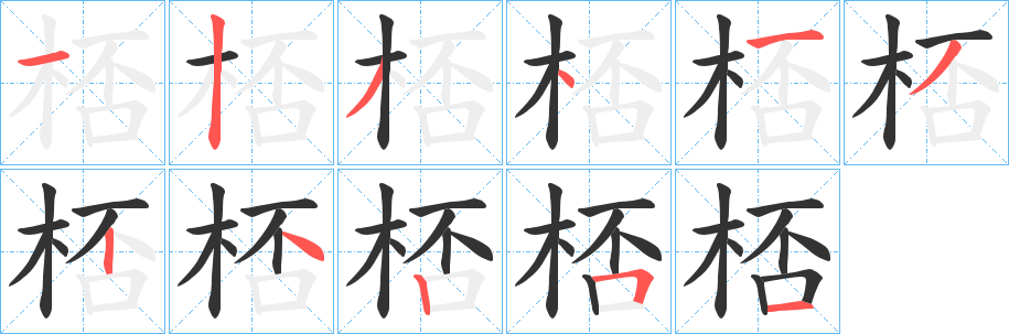 桮字筆畫(huà)寫(xiě)法