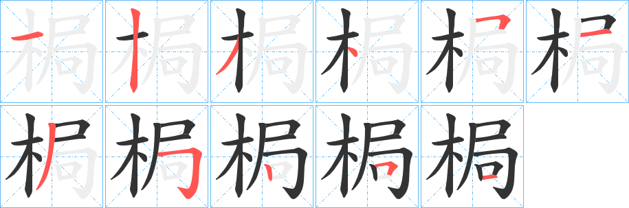 梮字筆畫寫法