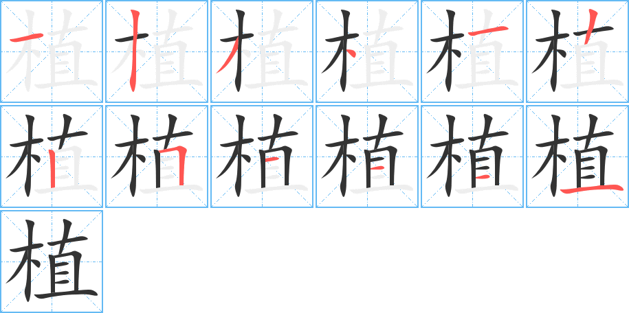 植字筆畫(huà)寫(xiě)法