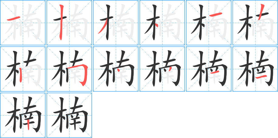 楠字筆畫寫法