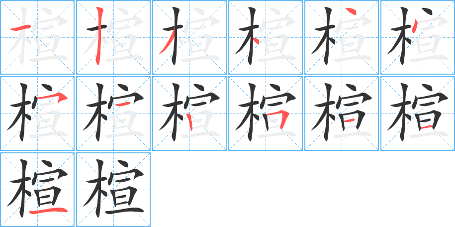楦字筆畫寫法