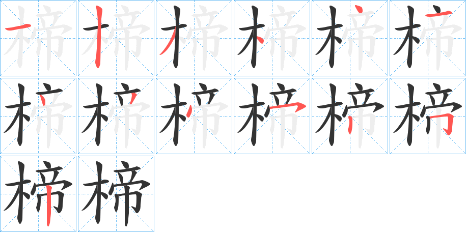 楴字筆畫寫法
